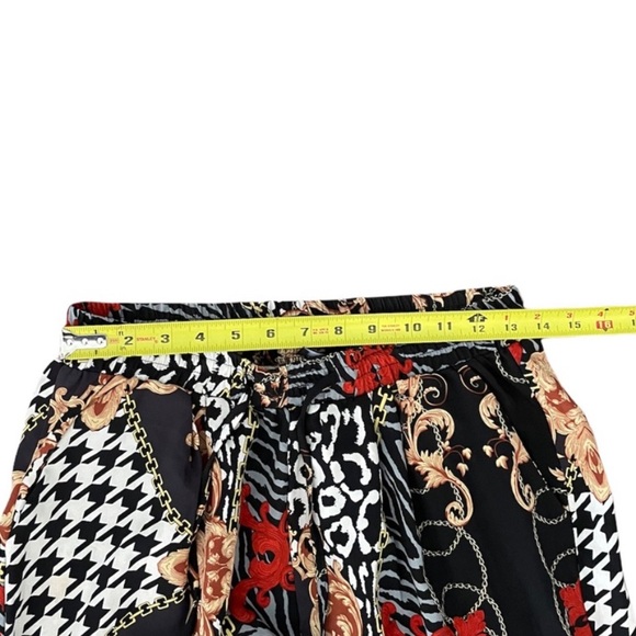 PrettyLittleThing pull on abstract pattern elastic waist drawstring pants size 8 - Picture 5 of 10